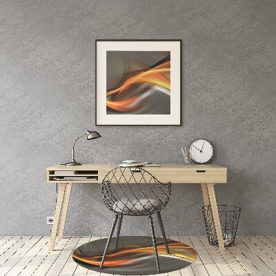 Ochranná podložka pod stoličku abstrakcie oranžová