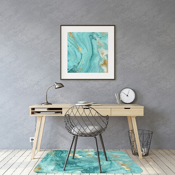 Ochranná podložka pod stoličku Marble tyrkysová
