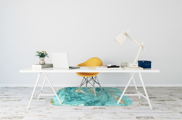 Ochranná podložka pod stoličku Marble tyrkysová