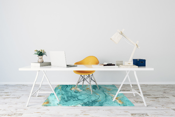 Ochranná podložka pod stoličku Marble tyrkysová