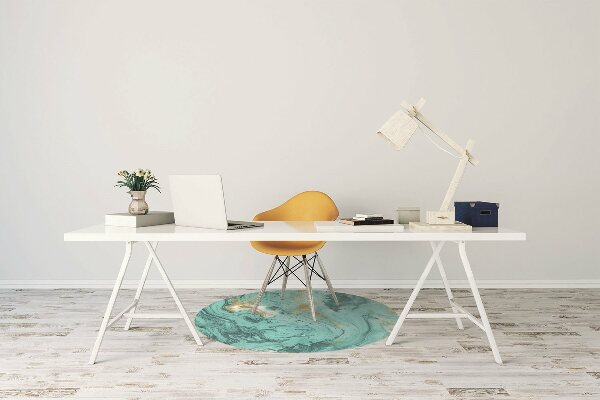 Ochranná podložka pod stoličku Marble tyrkysová