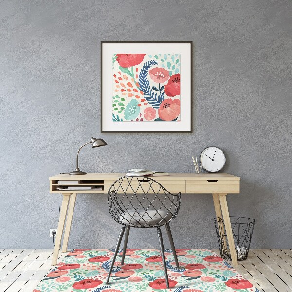 Ochranná podložka pod stoličku mak kvet