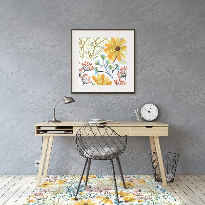 Podložka pod kolieskovú stoličku kvetinovými image