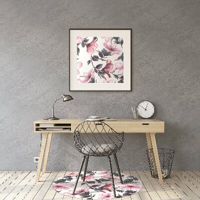 Ochranná podložka pod stoličku kvety ibišteka