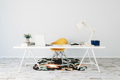 Podložka pod kolieskovú stoličku maľované volavky