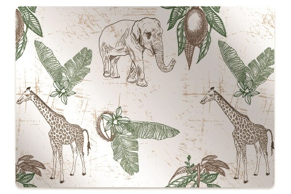 Podložka pod kolieskovú stoličku Žirafy a slony