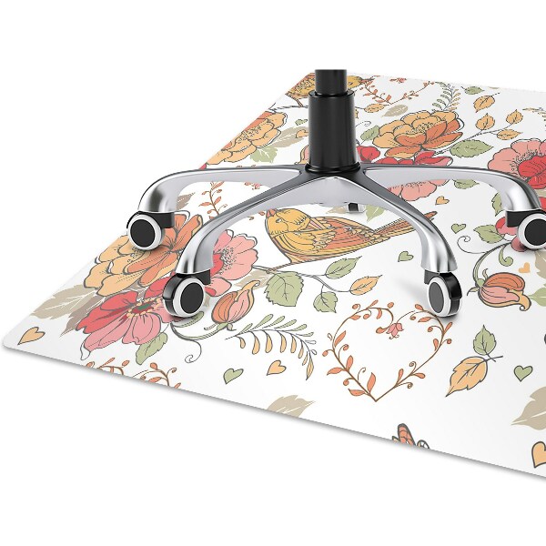 Ochranná podložka pod stoličku ornament vtákov