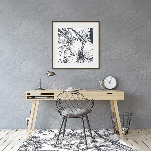 Ochranná podložka pod stoličku ťahané vtáky