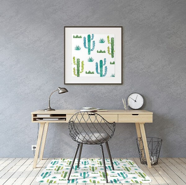 Ochranná podložka pod stoličku maľované Cactus