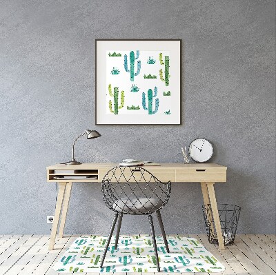 Ochranná podložka pod stoličku maľované Cactus