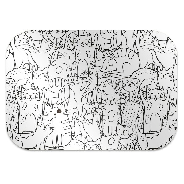 Podložka pod stoličku Mačky v štýle Doodle