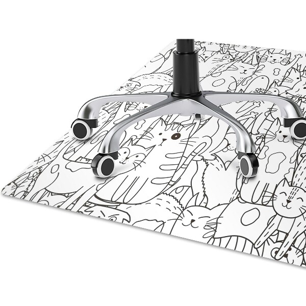 Podložka pod stoličku Mačky v štýle Doodle