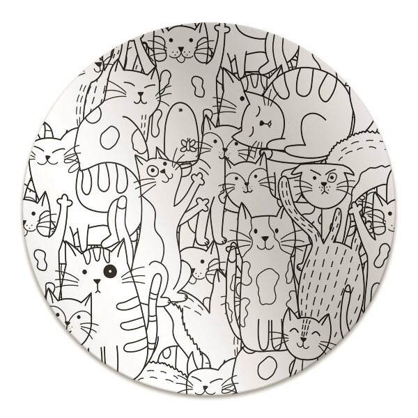 Podložka pod stoličku Mačky v štýle Doodle