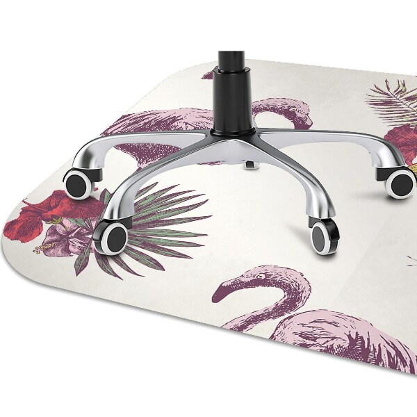 Podložka pod stoličku Plameniaky & Hibiscus