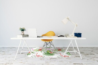 Podložka pod kancelársku stoličku Plameniaky a kvety