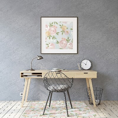 Podložka pod kolieskovú stoličku akvarel kvety