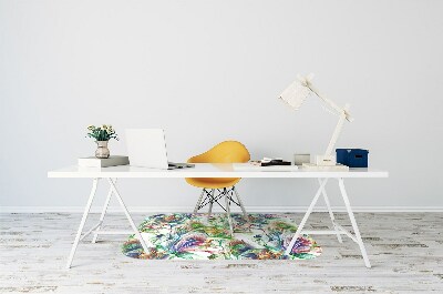 Podložka pod kolieskovú stoličku farebné kvety