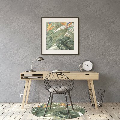 Podložka pod kolieskovú stoličku maľované lístia