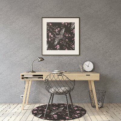Podložka pod kolieskovú stoličku Volavky a kvety
