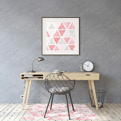 Podložka pod kolieskovú stoličku ružové trojuholníky