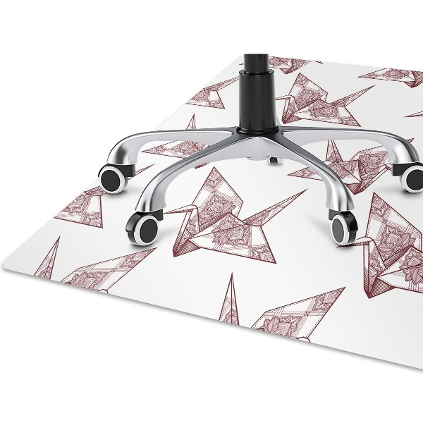 Podložka pod kancelársku stoličku origami vtáky