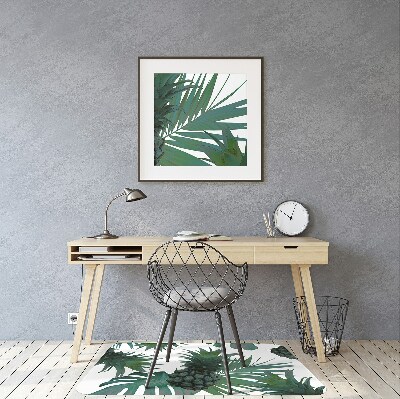 Podložka pod kolieskovú stoličku zelené ananásy