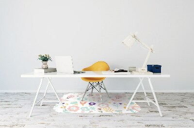 Podložka pod kancelársku stoličku maľované vrabce