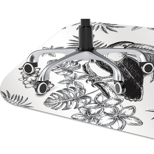 Podložka pod stoličku Tropical black and white