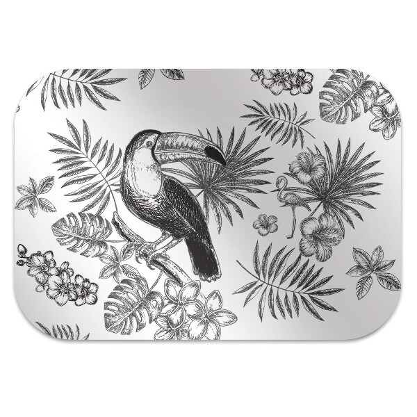 Podložka pod stoličku Tropical black and white