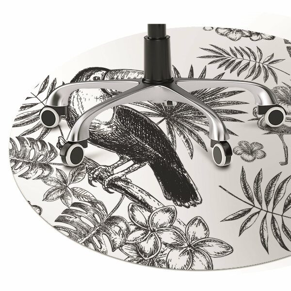 Podložka pod stoličku Tropical black and white
