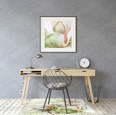 Podložka pod kolieskovú stoličku magnólie kvety