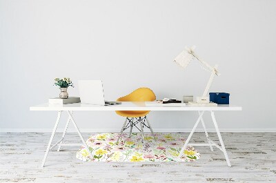 Podložka pod kolieskovú stoličku farebné kvety