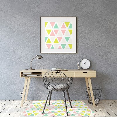 Podložka pod kancelársku stoličku farebné trojuholníky