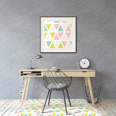 Podložka pod kancelársku stoličku farebné trojuholníky