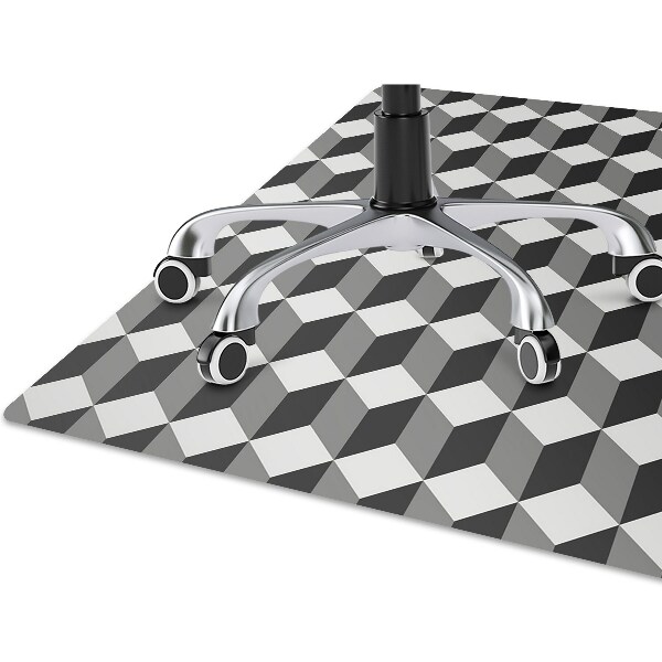 Podložka pod kancelársku stoličku 3D kocky vzor