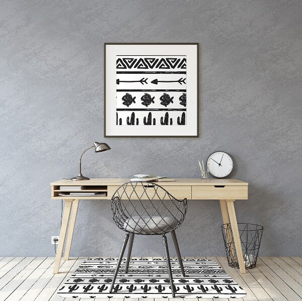Podložka pod kancelársku stoličku Boho black and white