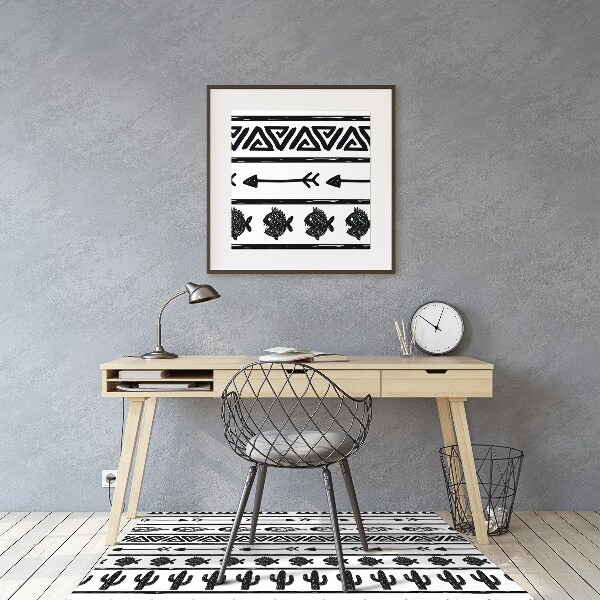 Podložka pod kancelársku stoličku Boho black and white