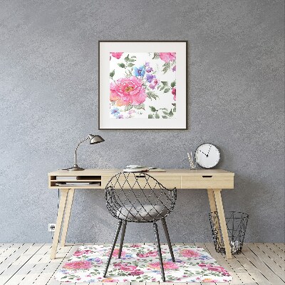 Podložka pod kancelársku stoličku ružové kvety