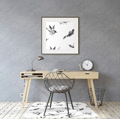 Podložka pod kolieskovú stoličku maľované vrabce