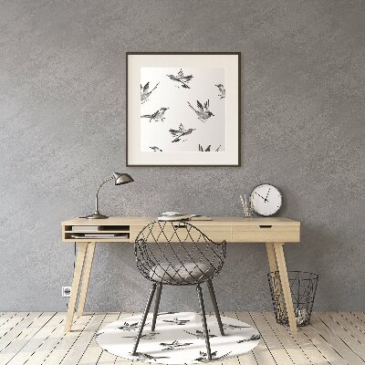 Podložka pod kolieskovú stoličku maľované vrabce