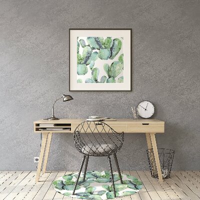 Podložka pod kolieskovú stoličku akvarel kaktusu
