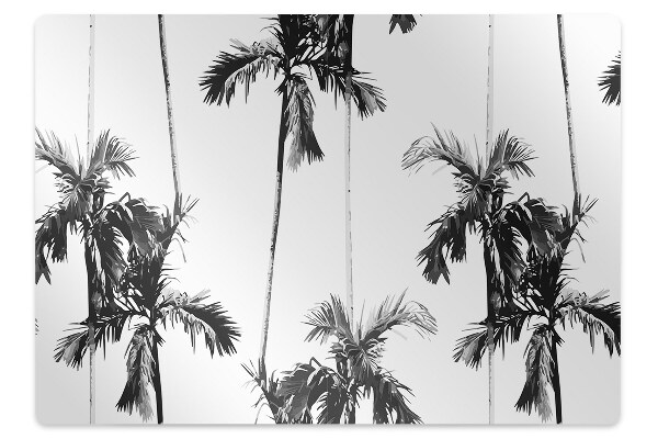 Ochranná podložka pod stoličku Black and white palm