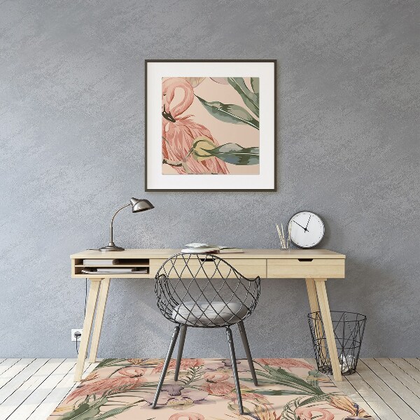Podložka pod kolieskovú stoličku Flamingos