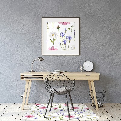 Podložka pod kolieskovú stoličku kvety sedmokrásky