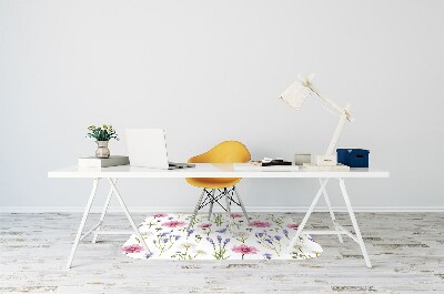 Podložka pod kolieskovú stoličku kvety sedmokrásky