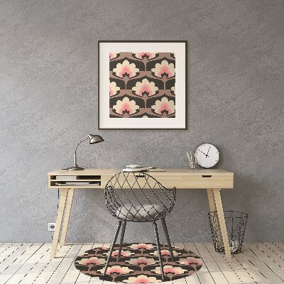 Podložka pod kancelársku stoličku kvetinový vzor