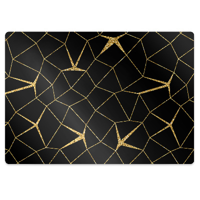 Ochranná podložka pod stoličku Mosaic zlato a čierne