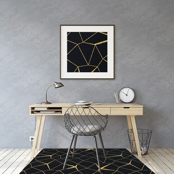 Ochranná podložka pod stoličku Mosaic zlato a čierne