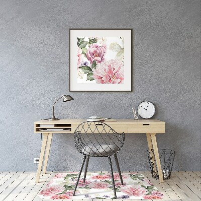 Podložka pod kancelársku stoličku umenie kvety