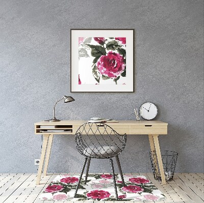 Podložka pod kancelársku stoličku maľované ruže